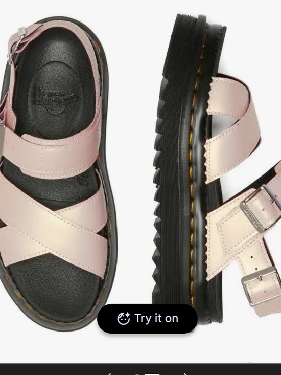 Dr. Martens Pink Platform Sandals with Buckle Straps